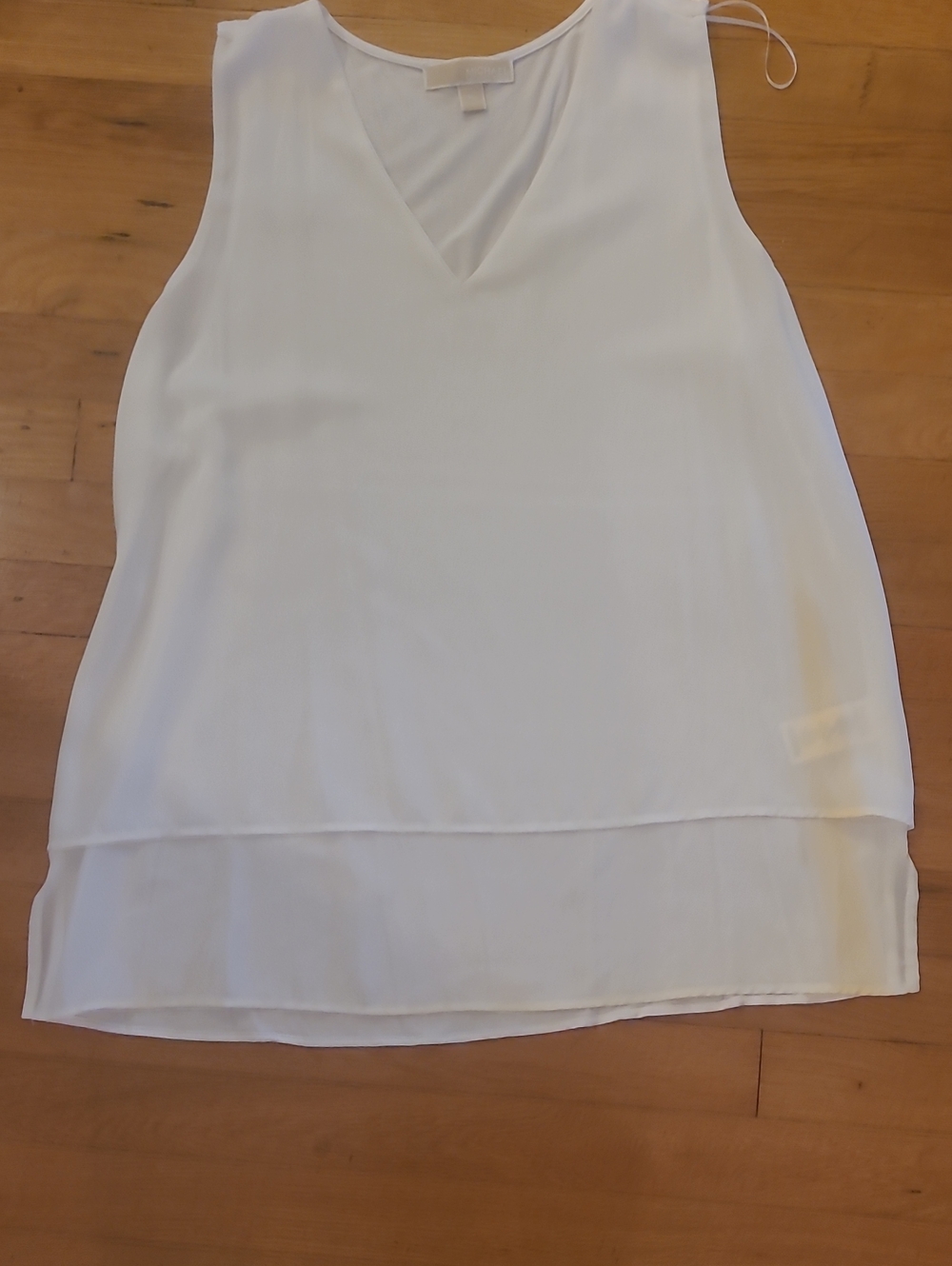 Michael Kors White Layered V-Neck Sleeveless Camisole